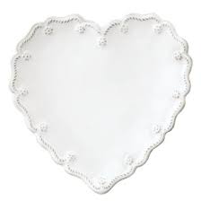 Berry and Thread Whitewash Heart Cocktail Plates